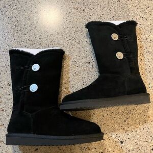 Koolaburra Black Suede Button-Detail Boots